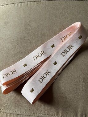 Dior Pale Pink gross grain Ribbon with Gold Logo